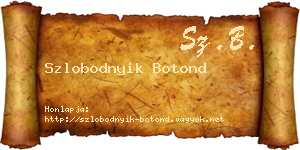Szlobodnyik Botond névjegykártya
