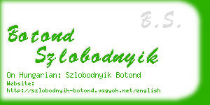 botond szlobodnyik business card